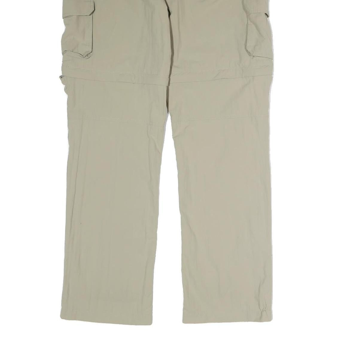 CRANE Mens Cotton Blend Beige Regular Cargo Trousers W36 L31 Zip Pockets