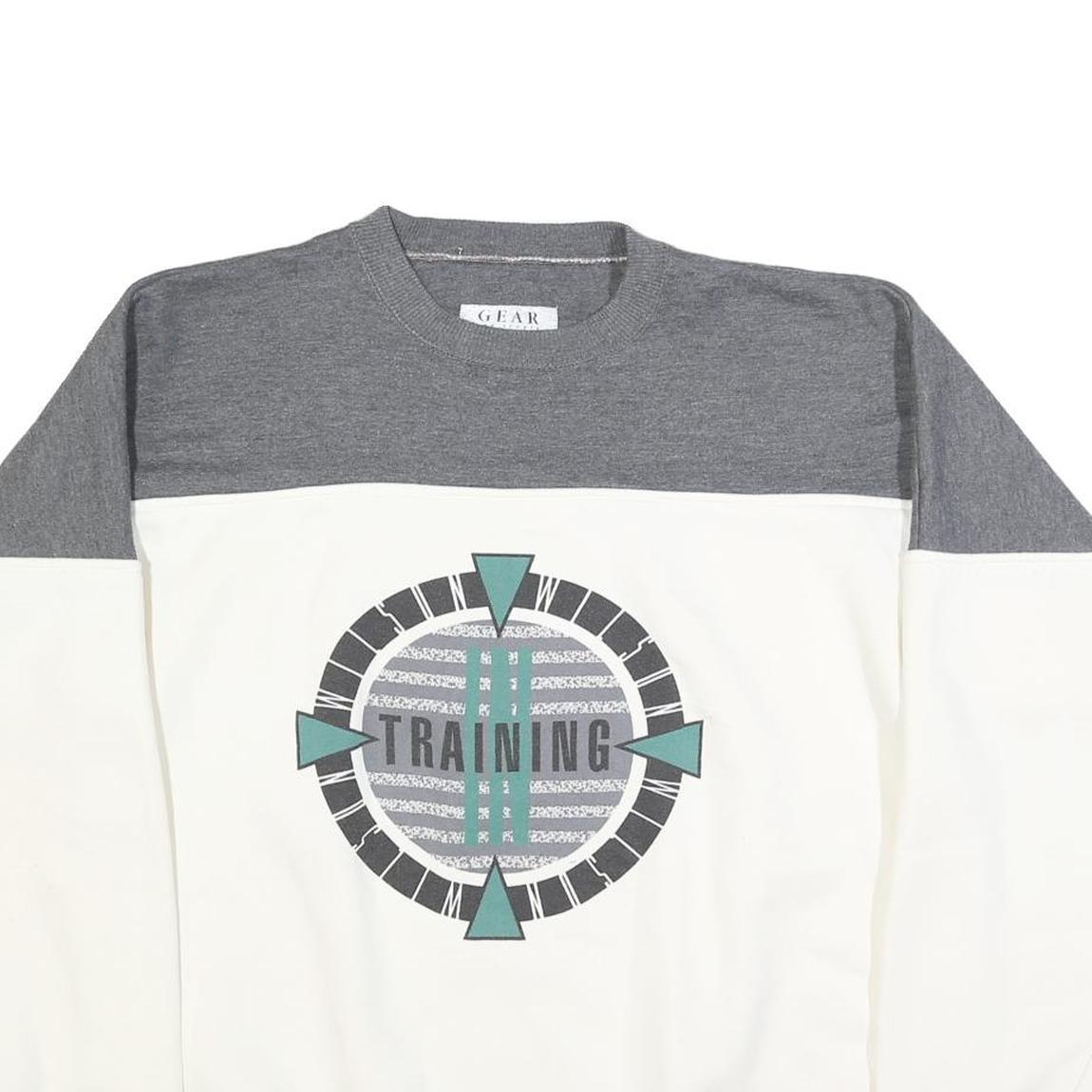 GEAR FOR SPORTS Mens Grey & White Training Crew Neck L Sweatshirt Cotton Blend