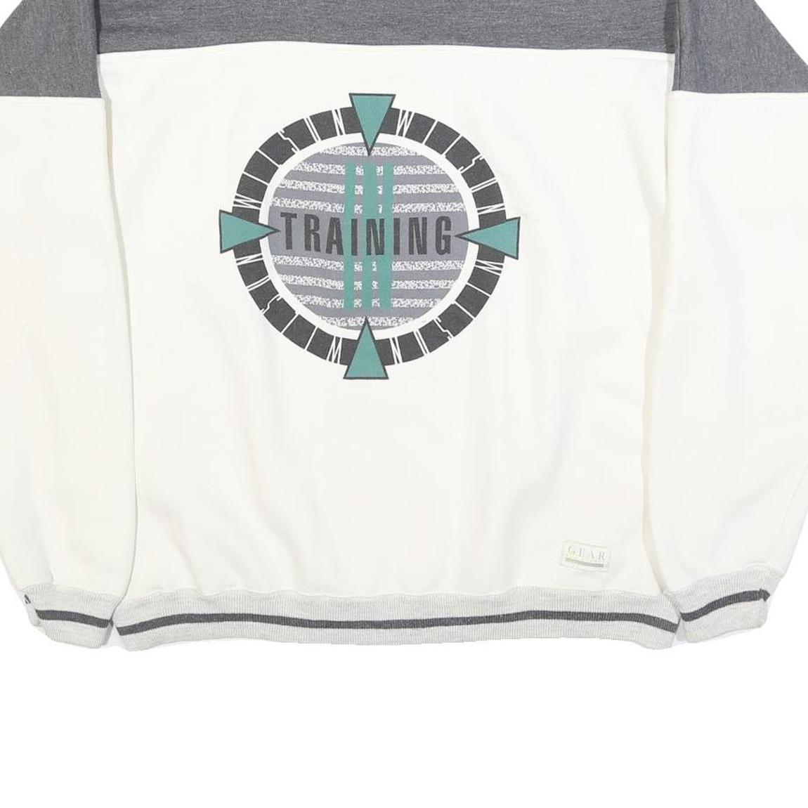 GEAR FOR SPORTS Mens Grey & White Training Crew Neck L Sweatshirt Cotton Blend