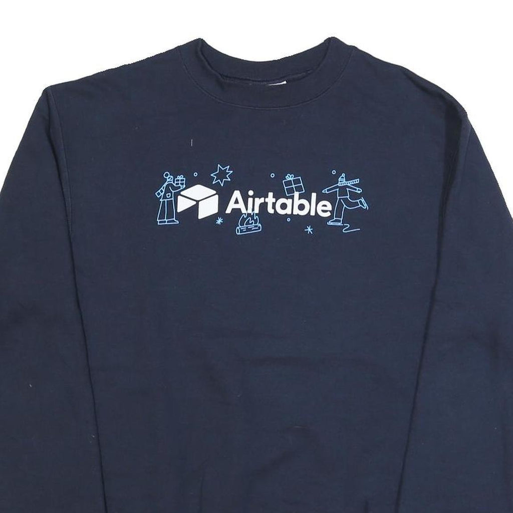 CHAMPION Mens Blue Airtable Crew Neck S Cotton Blend Sweatshirt