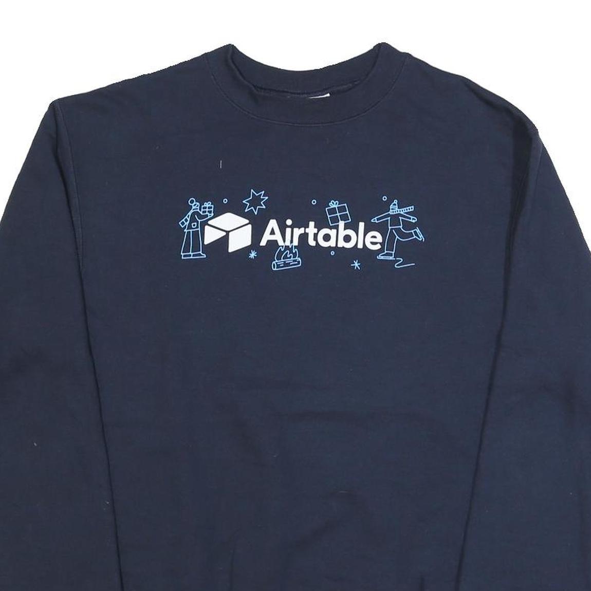 CHAMPION Mens Blue Airtable Crew Neck S Cotton Blend Sweatshirt