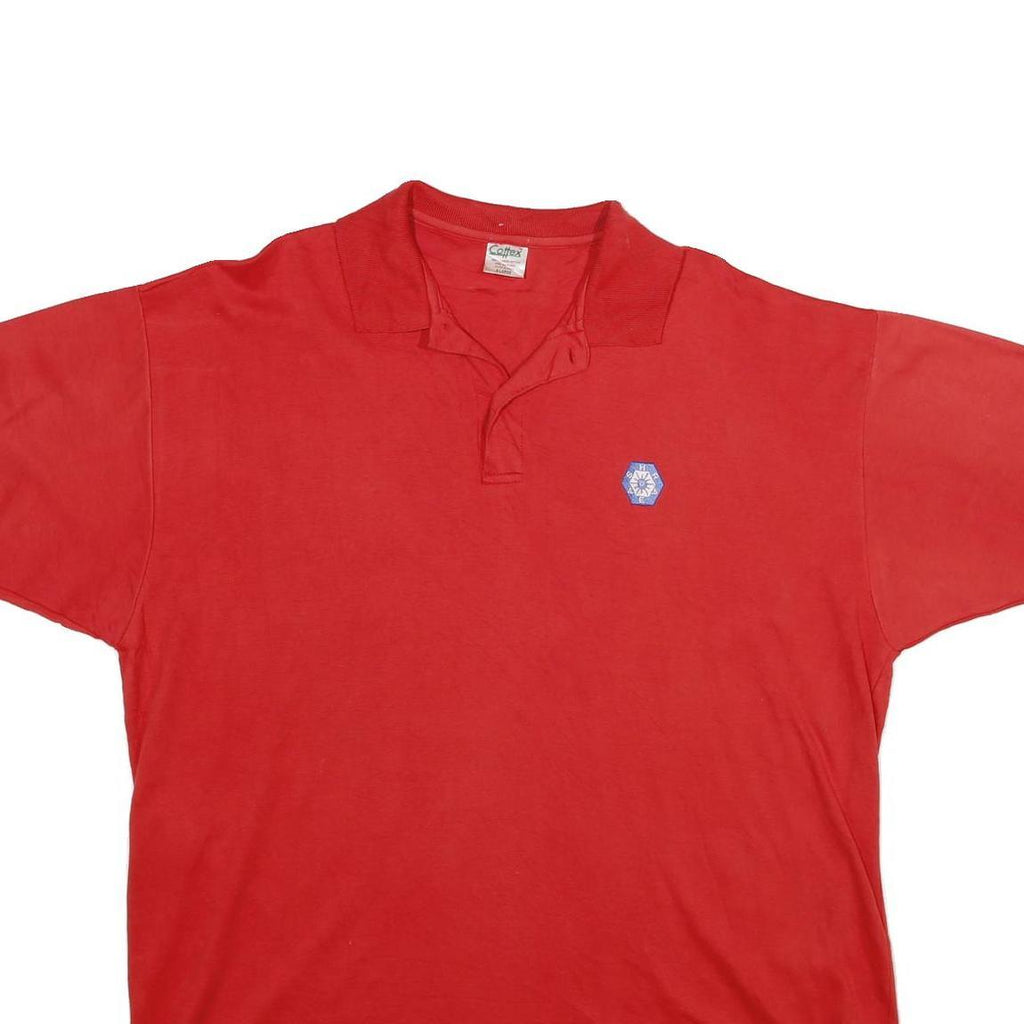 COTTEX Mens Red Short Sleeve Plain XL Cotton Polo Shirt Casual Summer