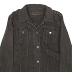 LAUREN RALPH LAUREN Womens Black Cotton Jacket M Button Plain Classic Fit