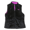 FILA Womens Black & Purple Sports Zip Polyester Blend Vest M Fleece Casual Layer