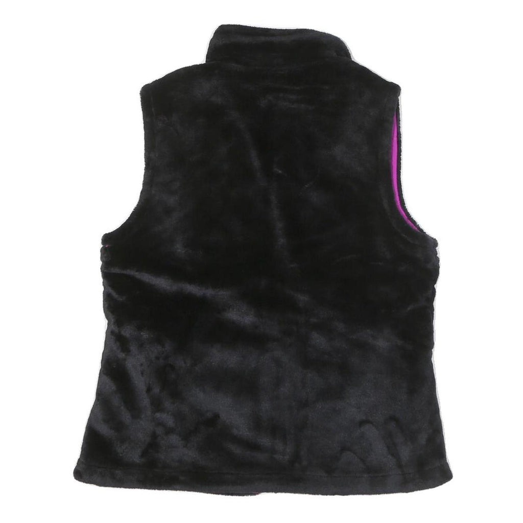 FILA Womens Black & Purple Sports Zip Polyester Blend Vest M Fleece Casual Layer