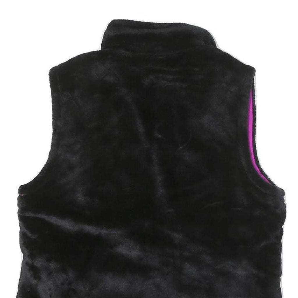 FILA Womens Black & Purple Sports Zip Polyester Blend Vest M Fleece Casual Layer