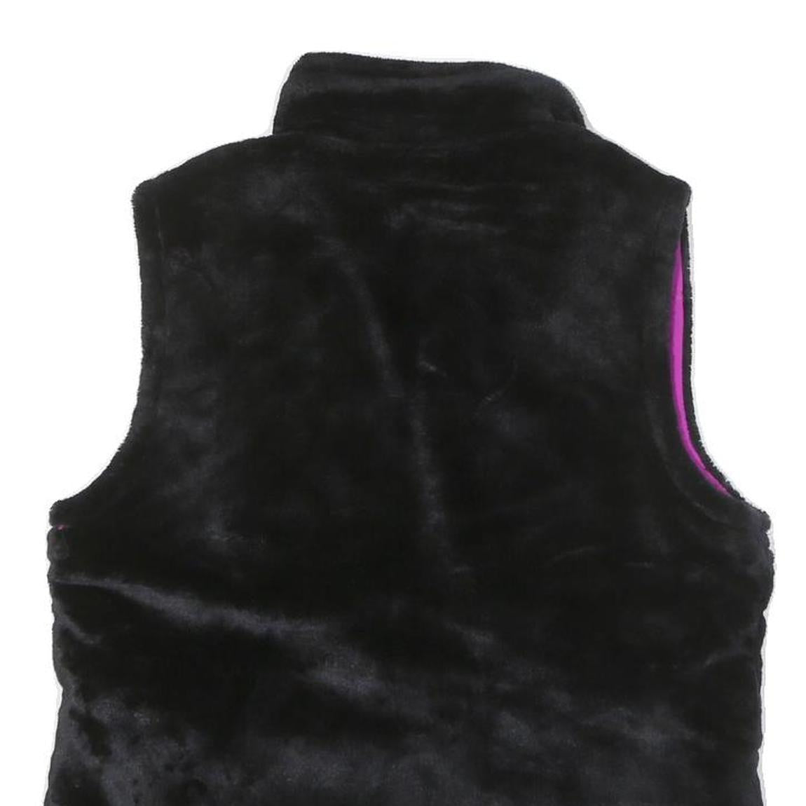 FILA Womens Black & Purple Sports Zip Polyester Blend Vest M Fleece Casual Layer