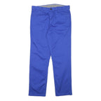 CALVIN KLEIN Womens Cotton Blend Blue Regular Straight Trousers W31 L28 Zip