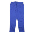 CALVIN KLEIN Womens Cotton Blend Blue Regular Straight Trousers W31 L28 Zip