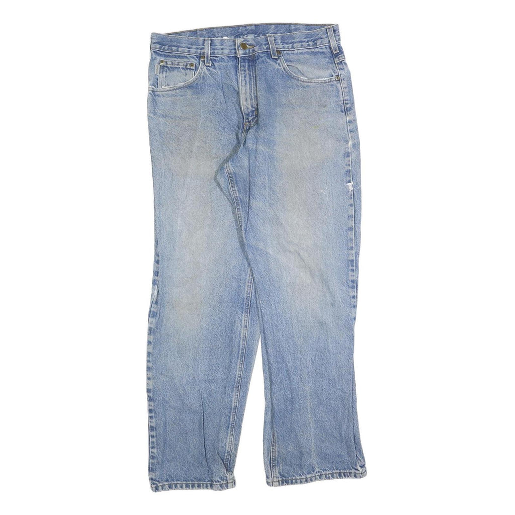 CARHARTT Mens Jeans Blue Relaxed Straight Denim Medium W34 L32 Zip Casual