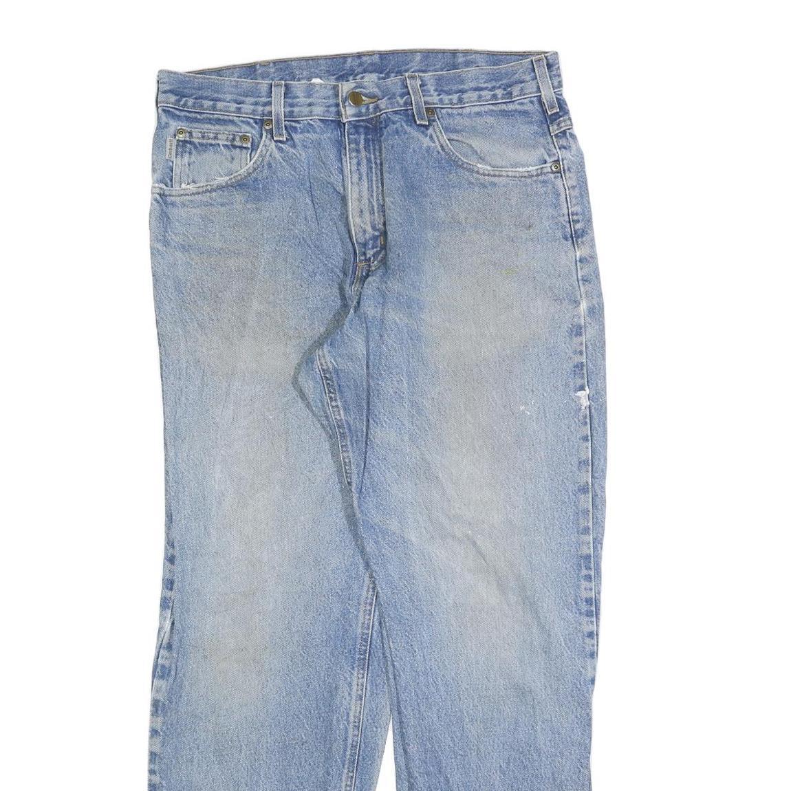 CARHARTT Mens Jeans Blue Relaxed Straight Denim Medium W34 L32 Zip Casual