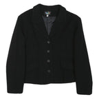 TALLY WEIJL Womens Black Wool Blend Jacket S Button Classic Tailored Plain