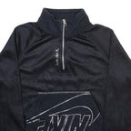 NIKE Womens Sweatshirt Black 1/4 Zip XS