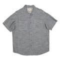 WOOLRICH Mens Grey Casual Shirt L Button Front Short Sleeve Lightweight Cotton