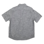 WOOLRICH Mens Grey Casual Shirt L Button Front Short Sleeve Lightweight Cotton
