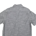 WOOLRICH Mens Grey Casual Shirt L Button Front Short Sleeve Lightweight Cotton