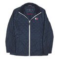 TOMMY HILFIGER Womens Navy Blue Quilted Jacket S Polyester Blend Zip Regular Fit