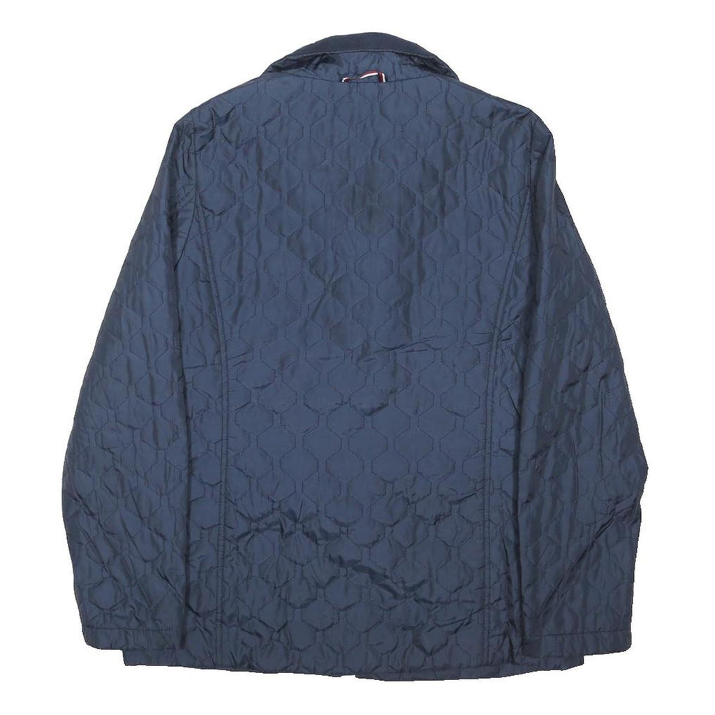 TOMMY HILFIGER Womens Navy Blue Quilted Jacket S Polyester Blend Zip Regular Fit