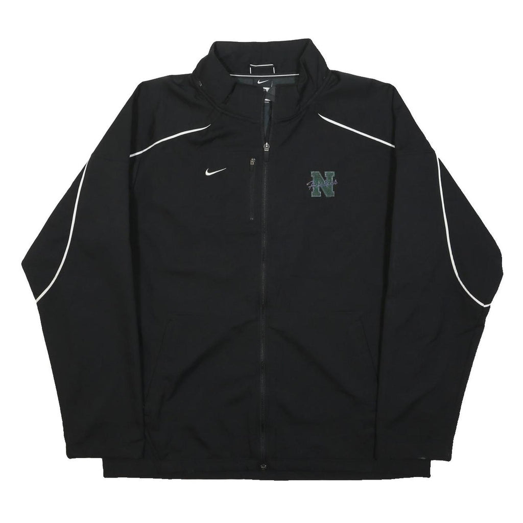 NIKE Mens Black Jacket L Polyester Plain Zip Athletic Sports Casual
