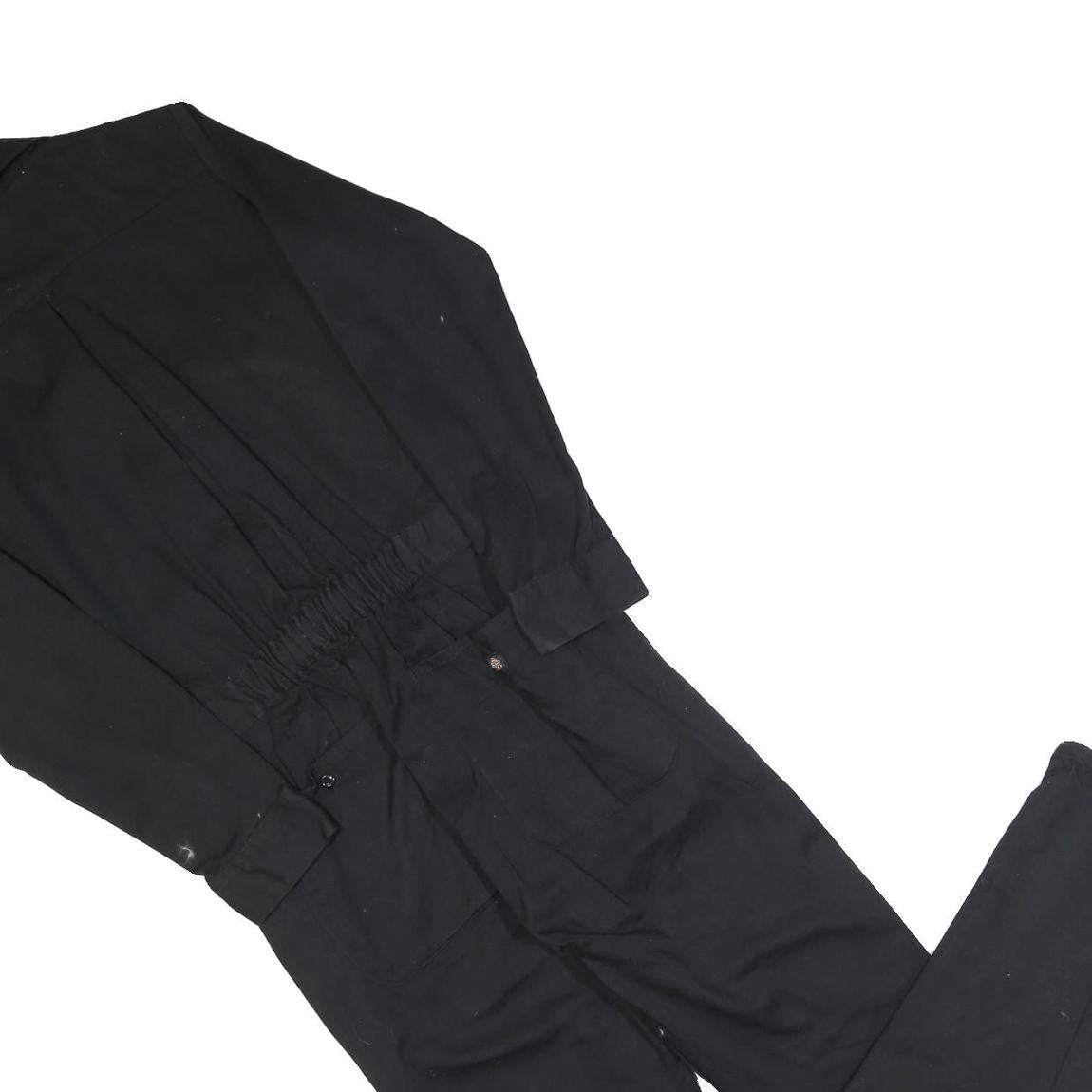 DICKIES Womens Black Cotton Blend Dungarees Slim Fit XS W36 L30 Workwear