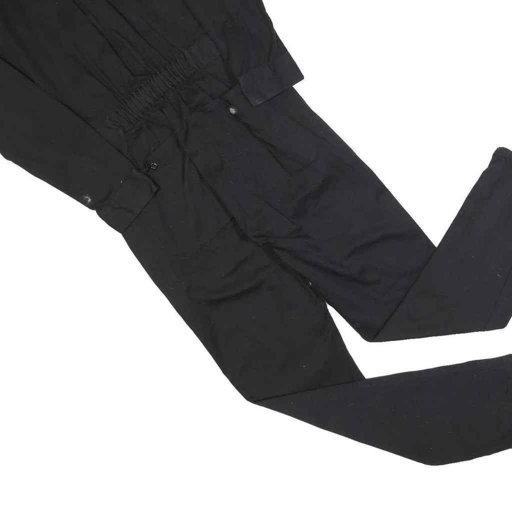 DICKIES Womens Black Cotton Blend Dungarees Slim Fit XS W36 L30 Workwear