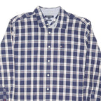 TOMMY HILFIGER Mens Blue & White Check Shirt XL Classic Casual Button Down