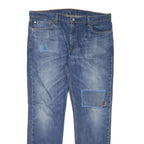 LEVI'S 511 Mens Jeans Blue Slim Straight Denim Medium W40 L32 Distressed Patches