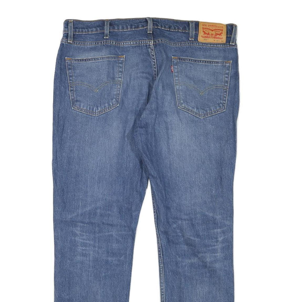 LEVI'S 511 Mens Jeans Blue Slim Straight Denim Medium W40 L32 Distressed Patches