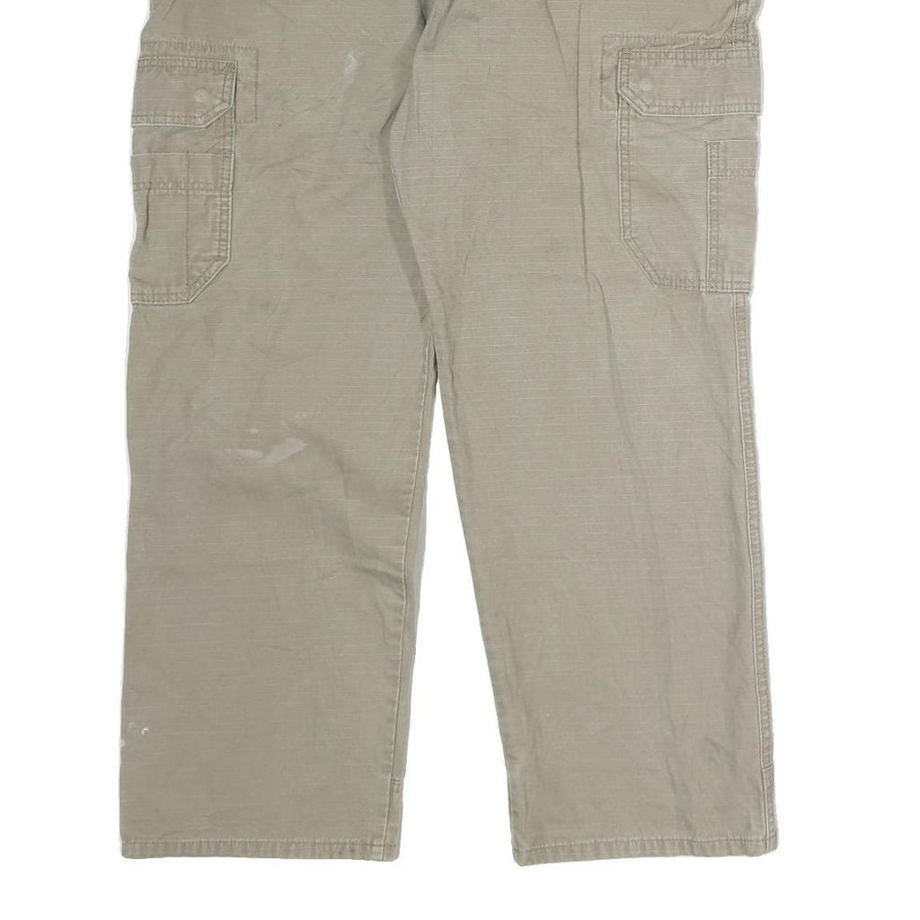 CARHARTT Mens Regular Fit Beige Cotton Cargo Trousers W36 L29 Workwear Utility