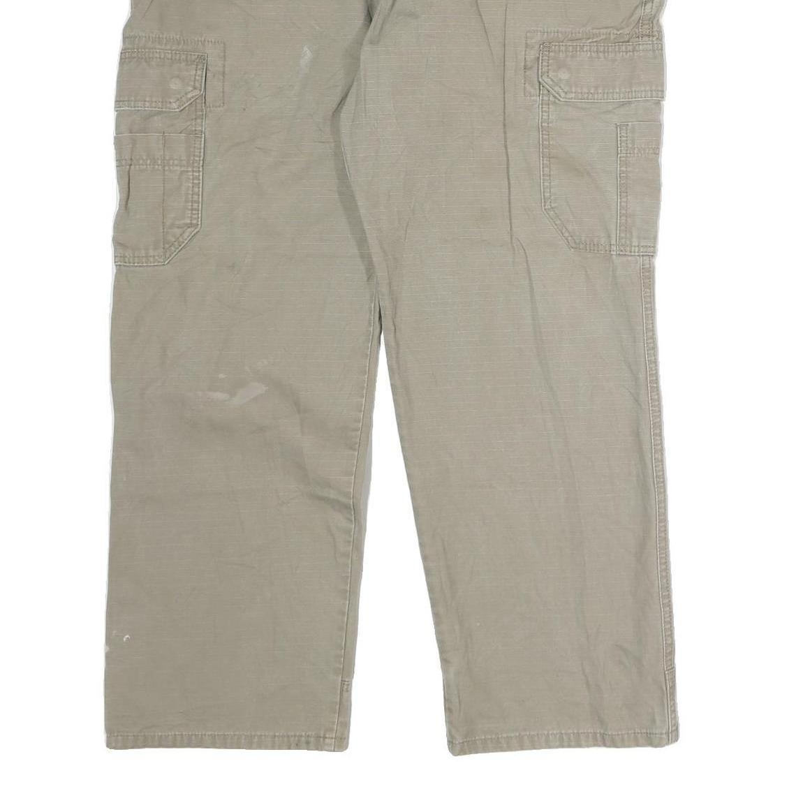 CARHARTT Mens Regular Fit Beige Cotton Cargo Trousers W36 L29 Workwear Utility