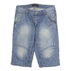 ANGELO LITRICO Mens Shorts Blue Denim M W34 Casual Cotton Button