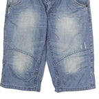 ANGELO LITRICO Mens Shorts Blue Denim M W34 Casual Cotton Button