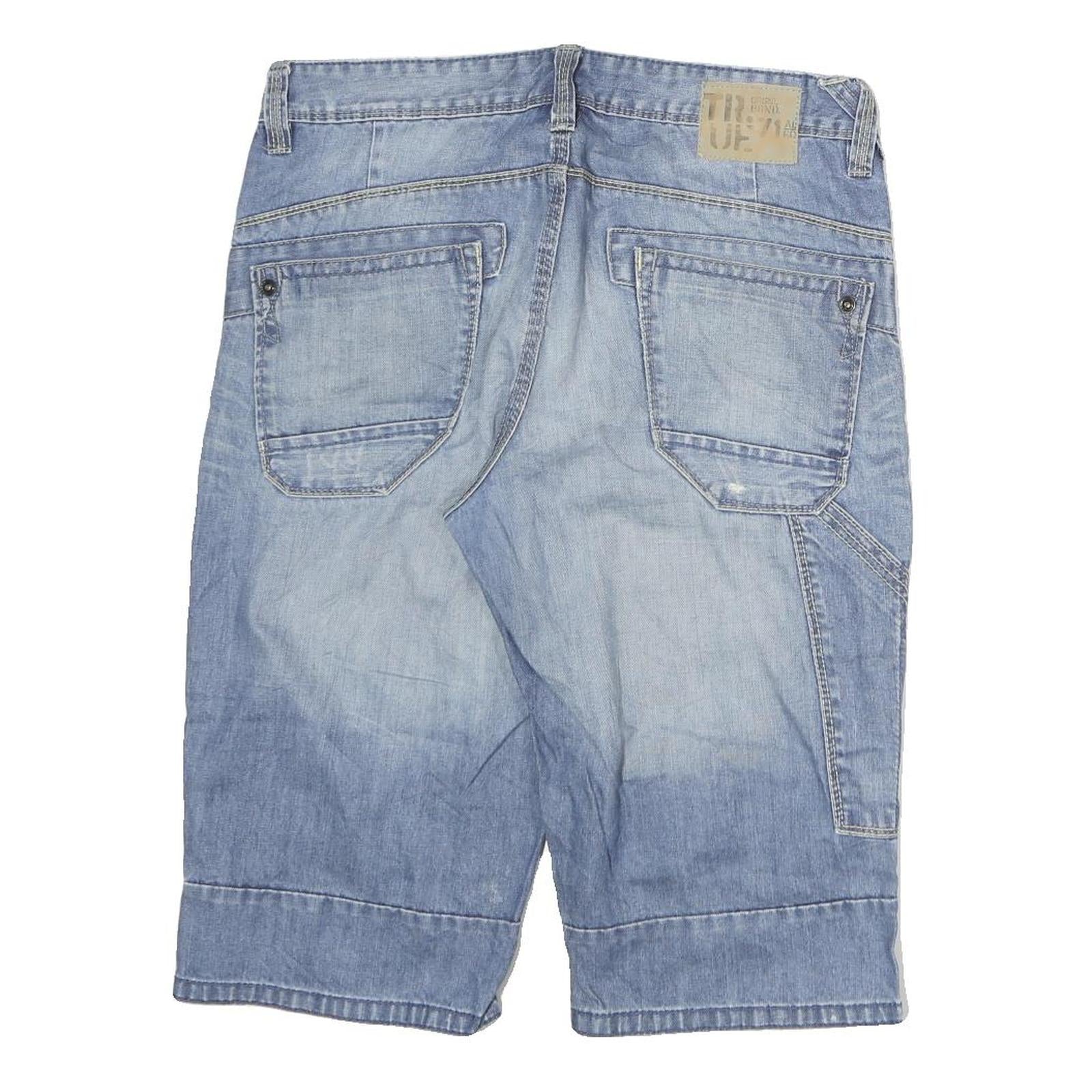 ANGELO LITRICO Mens Shorts Blue Denim M W34 Casual Cotton Button