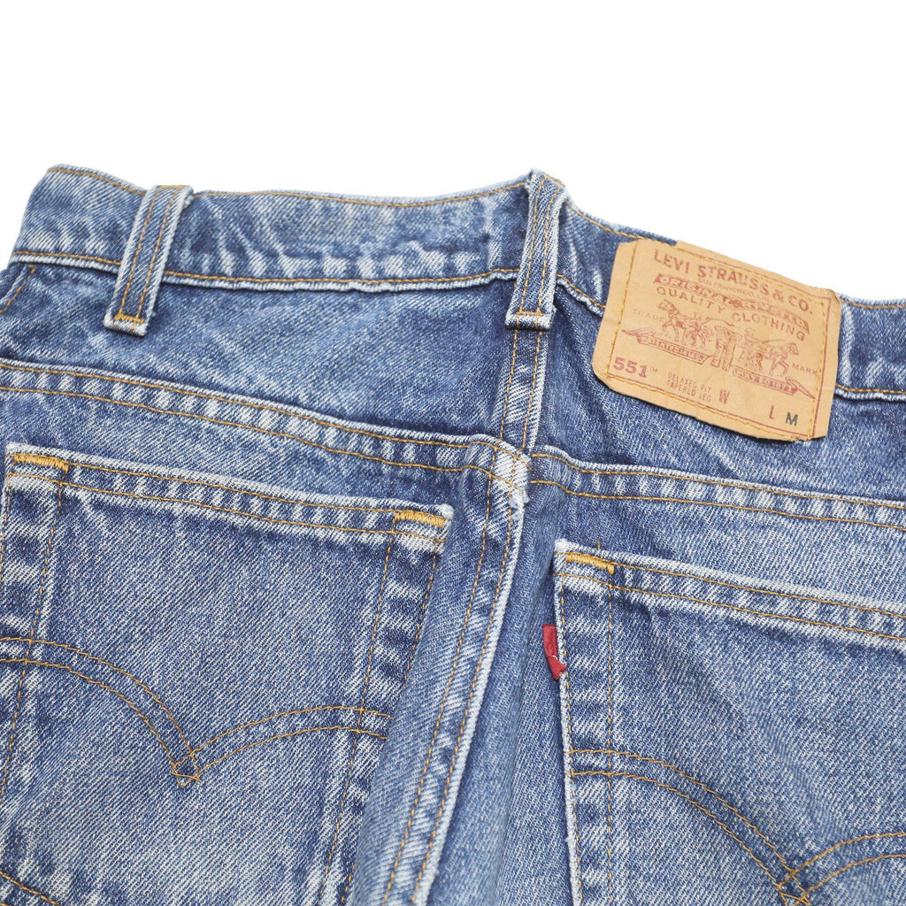 LEVI'S 551 Womens Jeans Blue Regular Straight Denim Medium W28 L30 Classic Fit