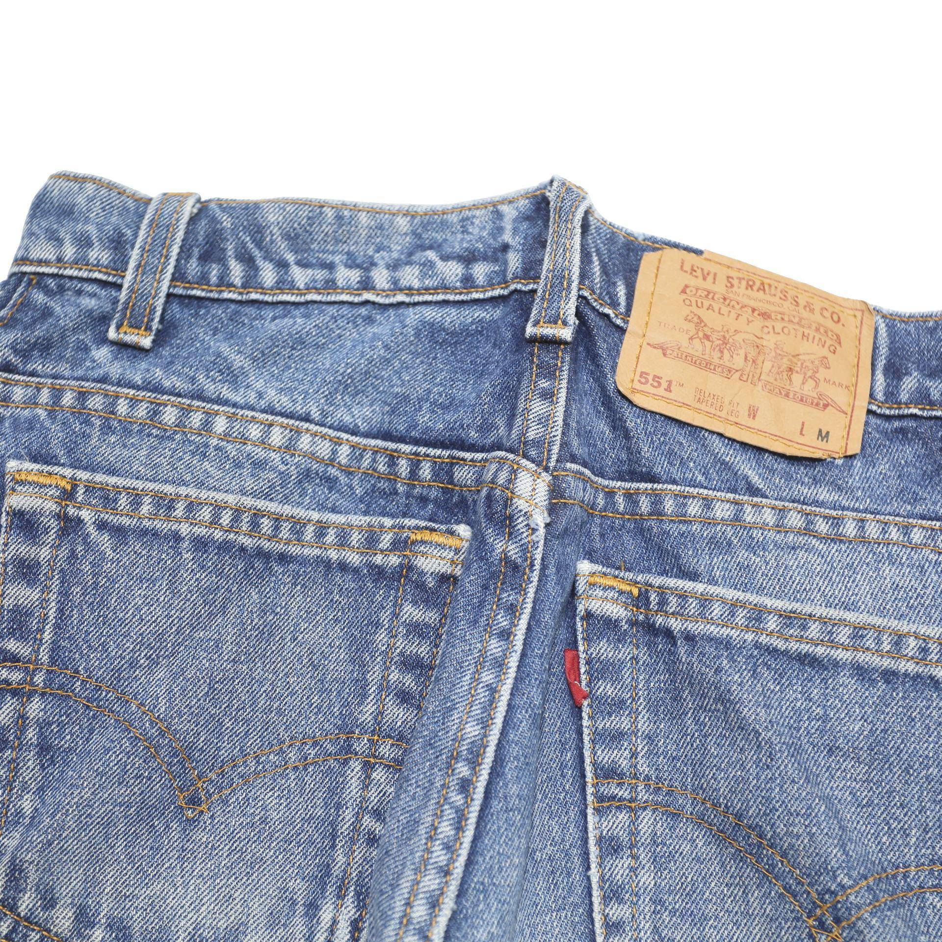 LEVI'S 551 Womens Jeans Blue Regular Straight Denim Medium W28 L30 Classic Fit
