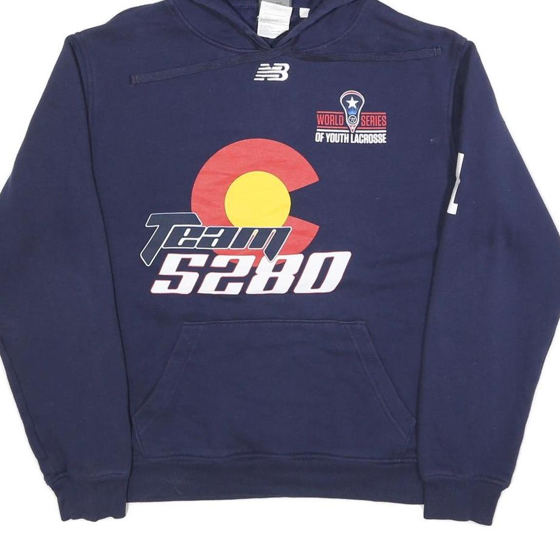 NEW BALANCE Mens Navy Blue Team 5280 Hoodie M World Series Of Youth Lacrosse