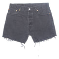 LEVI'S Cut Off Patterned Pocket 501 Womens Denim Shorts Black M W33