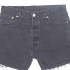 LEVI'S Cut Off Patterned Pocket 501 Womens Denim Shorts Black M W33