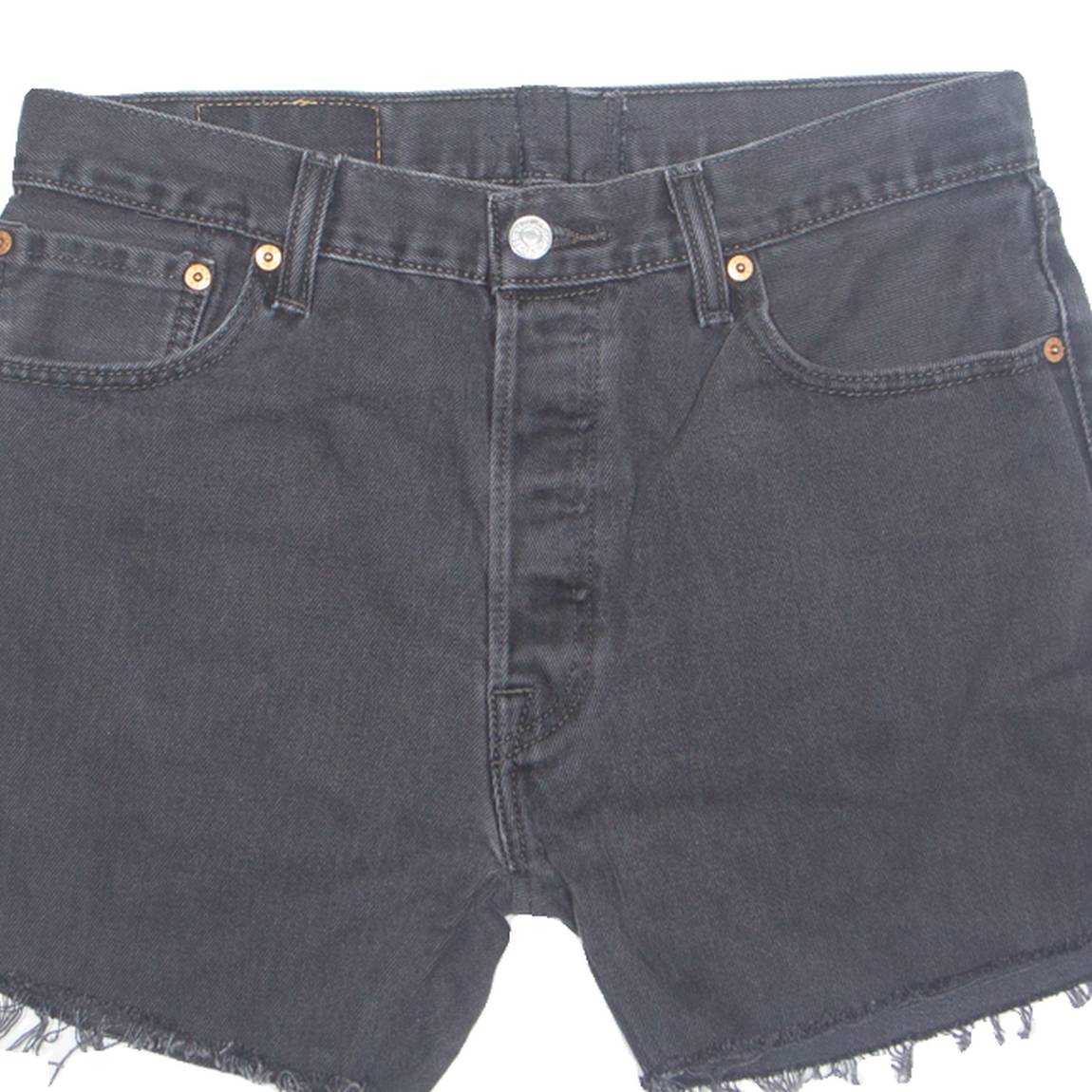 LEVI'S Cut Off Patterned Pocket 501 Womens Denim Shorts Black M W33
