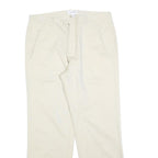 CALVIN KLEIN Mens Regular Fit Beige Cotton Blend Trousers W36 L32 Classic Zip