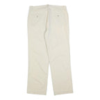 CALVIN KLEIN Mens Regular Fit Beige Cotton Blend Trousers W36 L32 Classic Zip