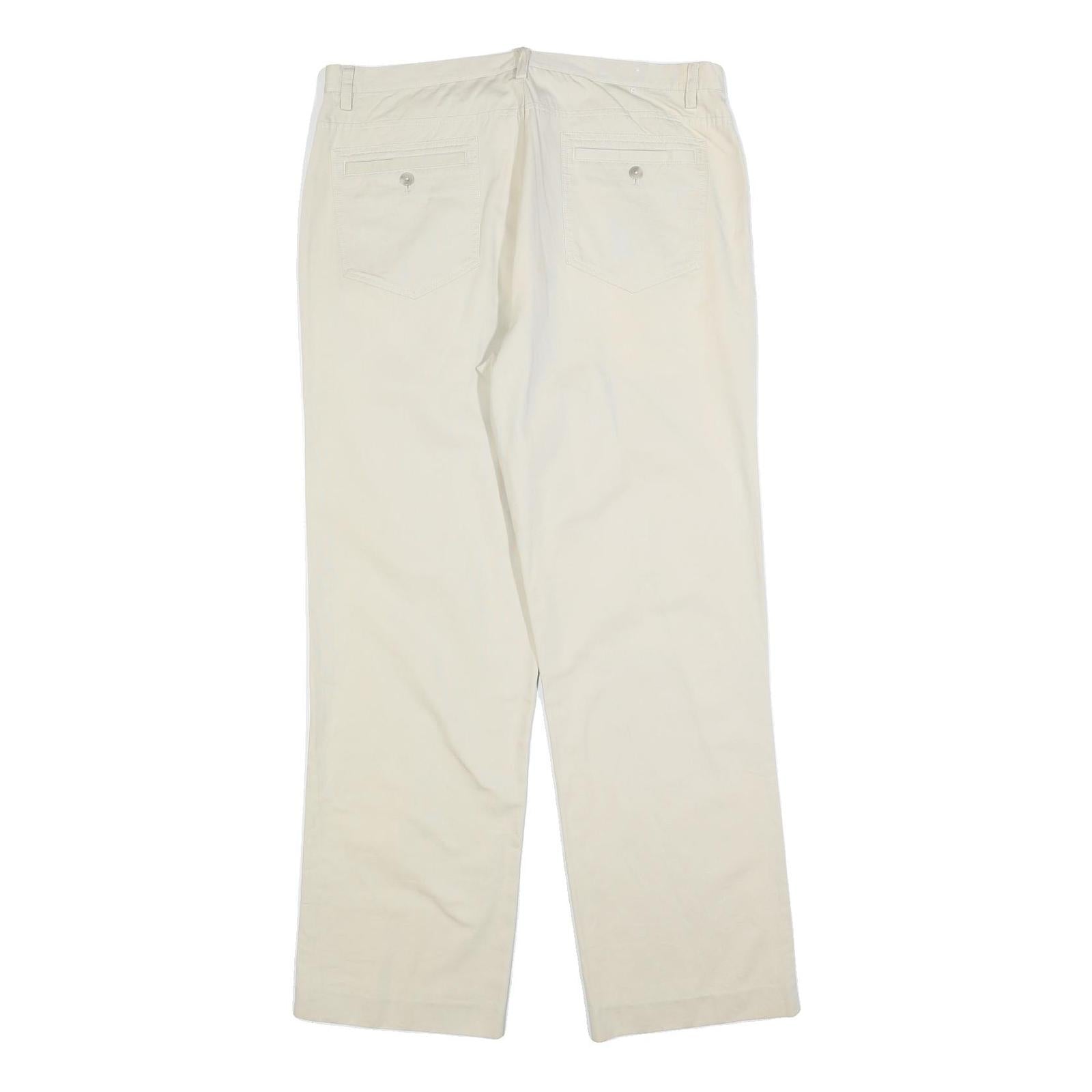 CALVIN KLEIN Mens Regular Fit Beige Cotton Blend Trousers W36 L32 Classic Zip