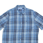 CHAPS Easy Care Mens Shirt Blue Check L