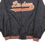 HOLLOWAY Mens Black & Orange Lindsay Jacket S Polyester Blend Button Varsity