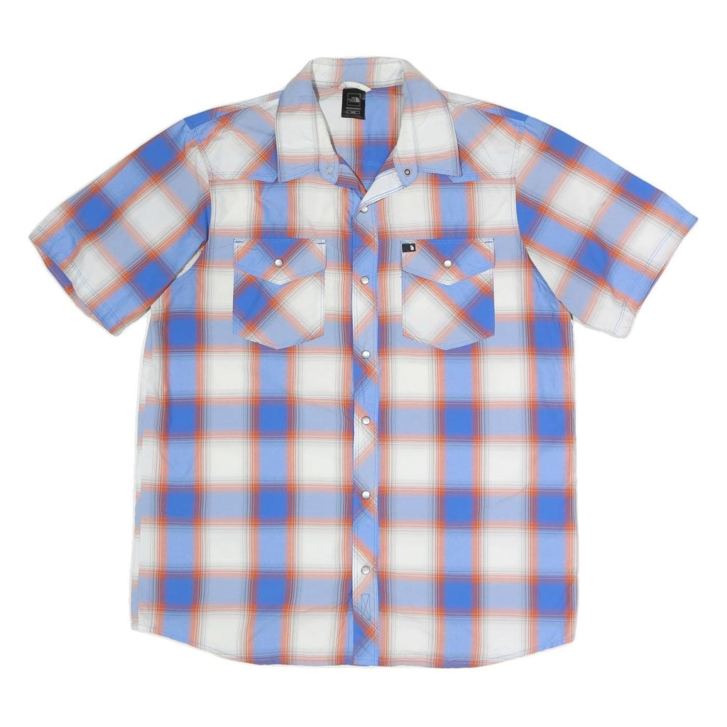 THE NORTH FACE Mens Blue & Orange Plaid Shirt M Outdoor Casual Summer Style