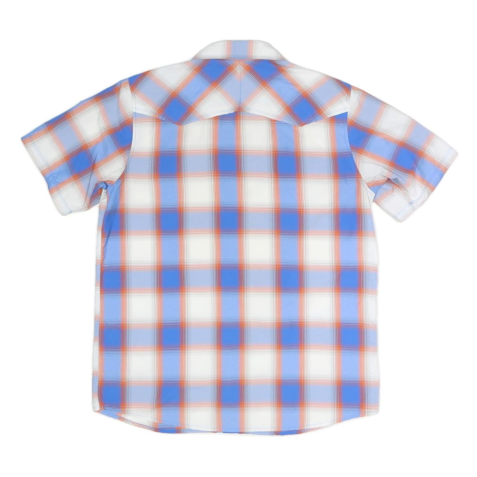 THE NORTH FACE Mens Blue & Orange Plaid Shirt M Outdoor Casual Summer Style