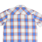THE NORTH FACE Mens Blue & Orange Plaid Shirt M Outdoor Casual Summer Style