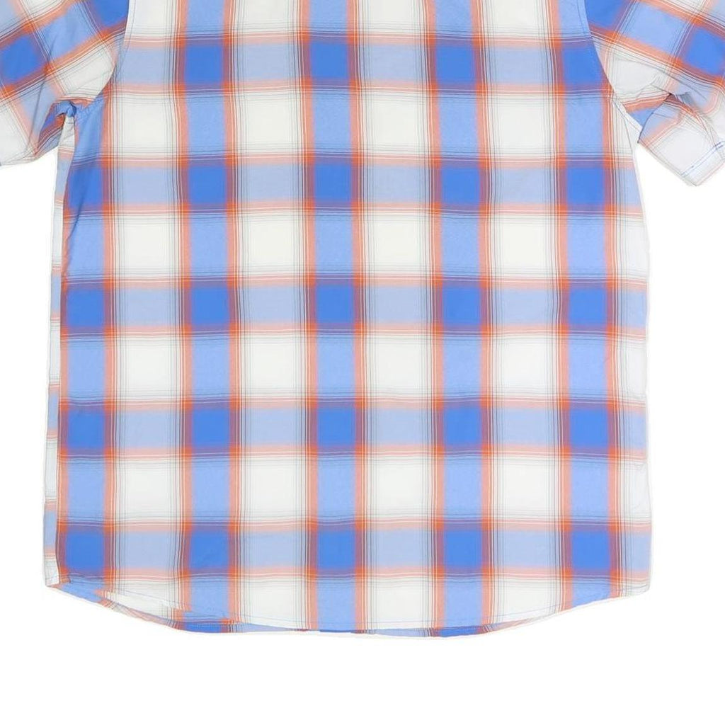 THE NORTH FACE Mens Blue & Orange Plaid Shirt M Outdoor Casual Summer Style