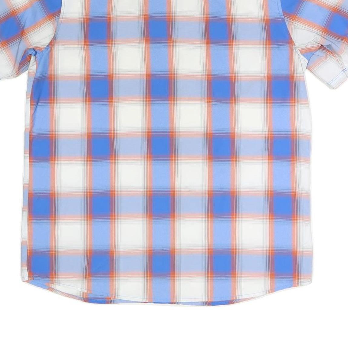 THE NORTH FACE Mens Blue & Orange Plaid Shirt M Outdoor Casual Summer Style