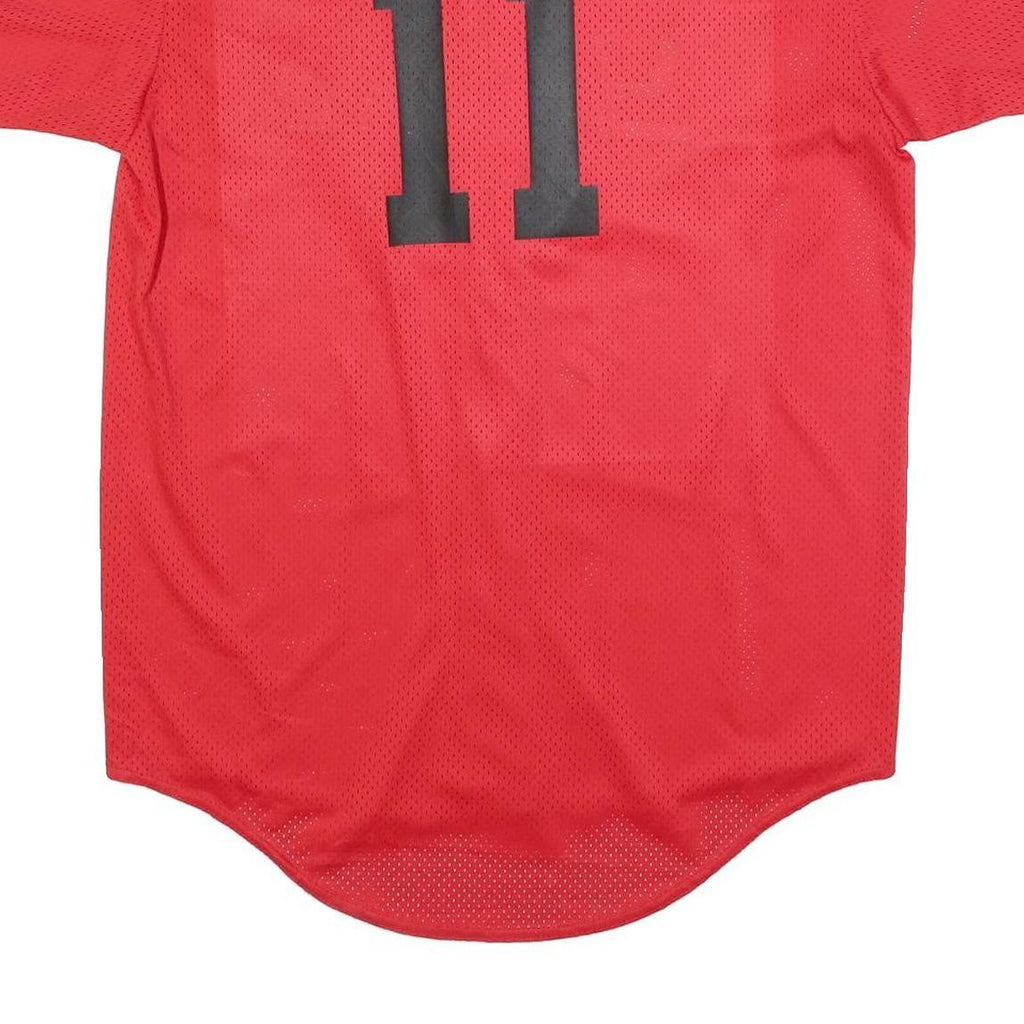 AUGUSTA SPORTSWEAR Mens Red Yo Boys Button Front Short Sleeve Crew Neck Baseball